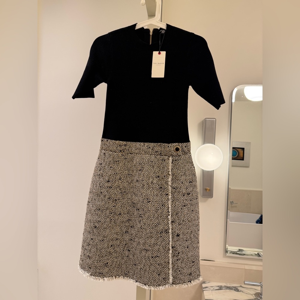 NEW Ted Baker London - Natural Mini Mockable Dress